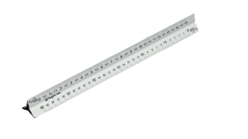 ALUMINUM TRIANGULAR SCALE RULER KAIDAN (REALESTATE SURVEYOR USE) Sumipol
