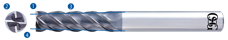 Anti-Vibration Long Carbide End Mill - AE-VML