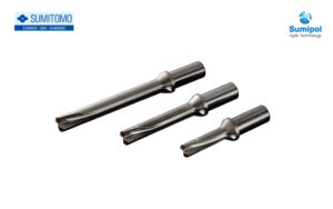 ดอกสว่านถอดเปลี่ยนได้จาก SumiDrill GDX Series ที่มีจุดเด่นเรื่องการปรับสมดุลความแข็งแกร่งและการคายเศษ ความสามารถเจาะรูลึกได้ถึง L/D=7 ประเภท Indexable Insert